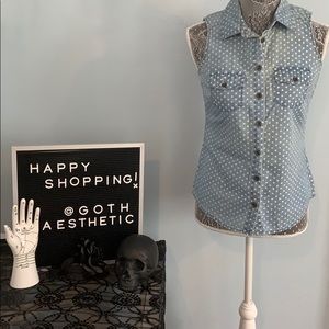 Patriotic Chambray Shirt with Stars 🇺🇸